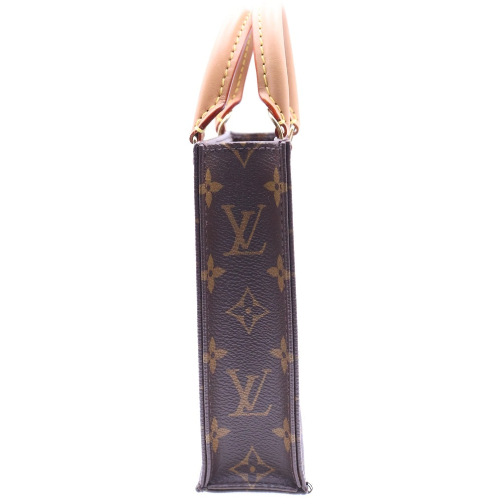 LOUIS VUITTON(ルイヴィトン) モノグラム プティット サックプラ レザー2WAYハンドバッグ ショルダーバッグ ブラウン M81295