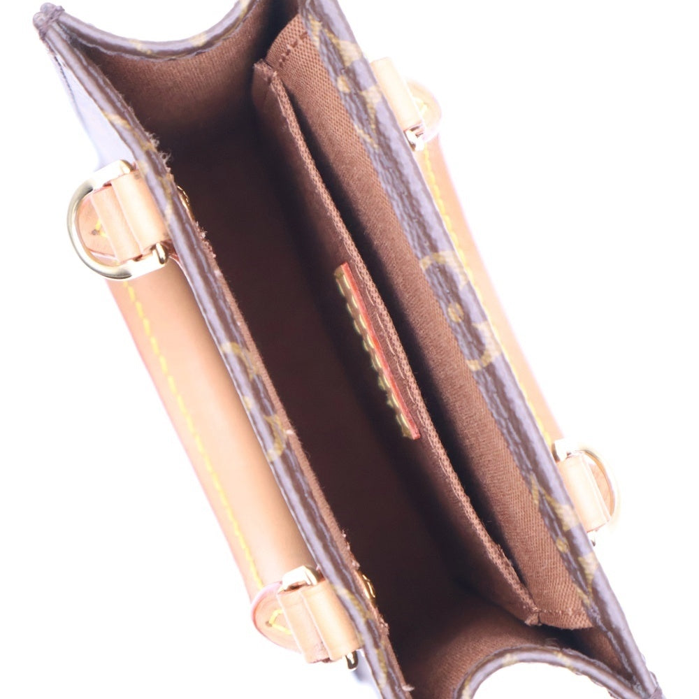 LOUIS VUITTON(ルイヴィトン) モノグラム プティット サックプラ レザー2WAYハンドバッグ ショルダーバッグ ブラウン M81295