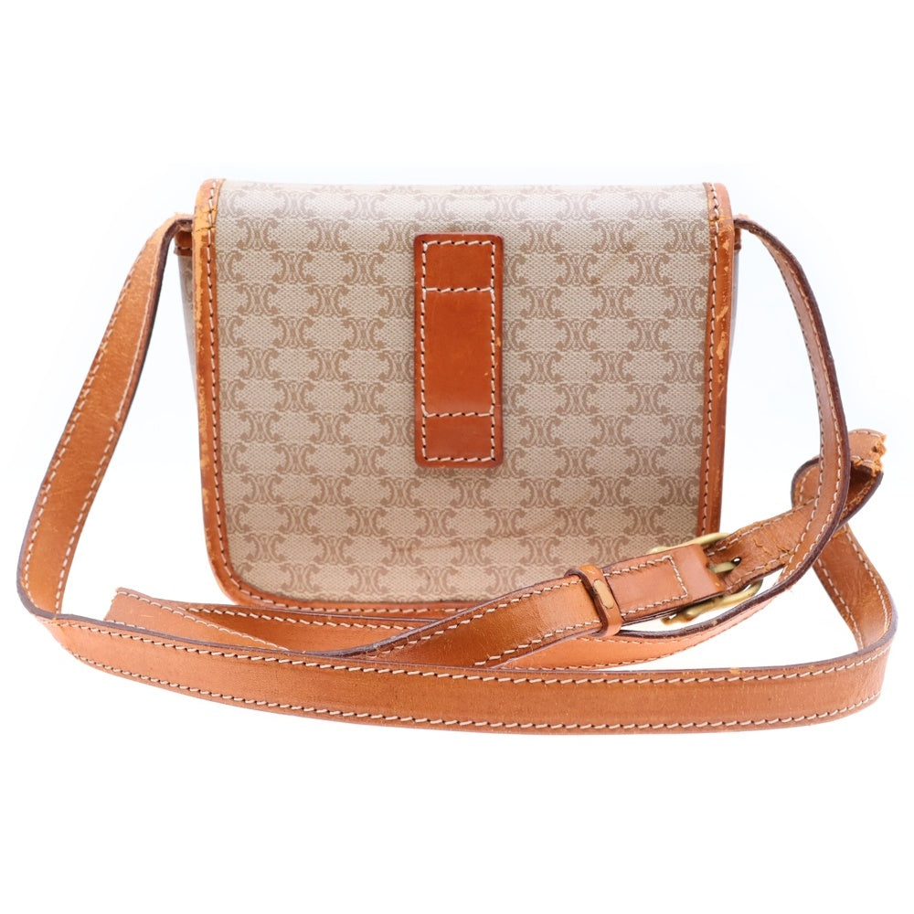 CELINE(セリーヌ) マカダム ショルダーバッグ ショルダーポシェット ブラウン ゴールド金具
