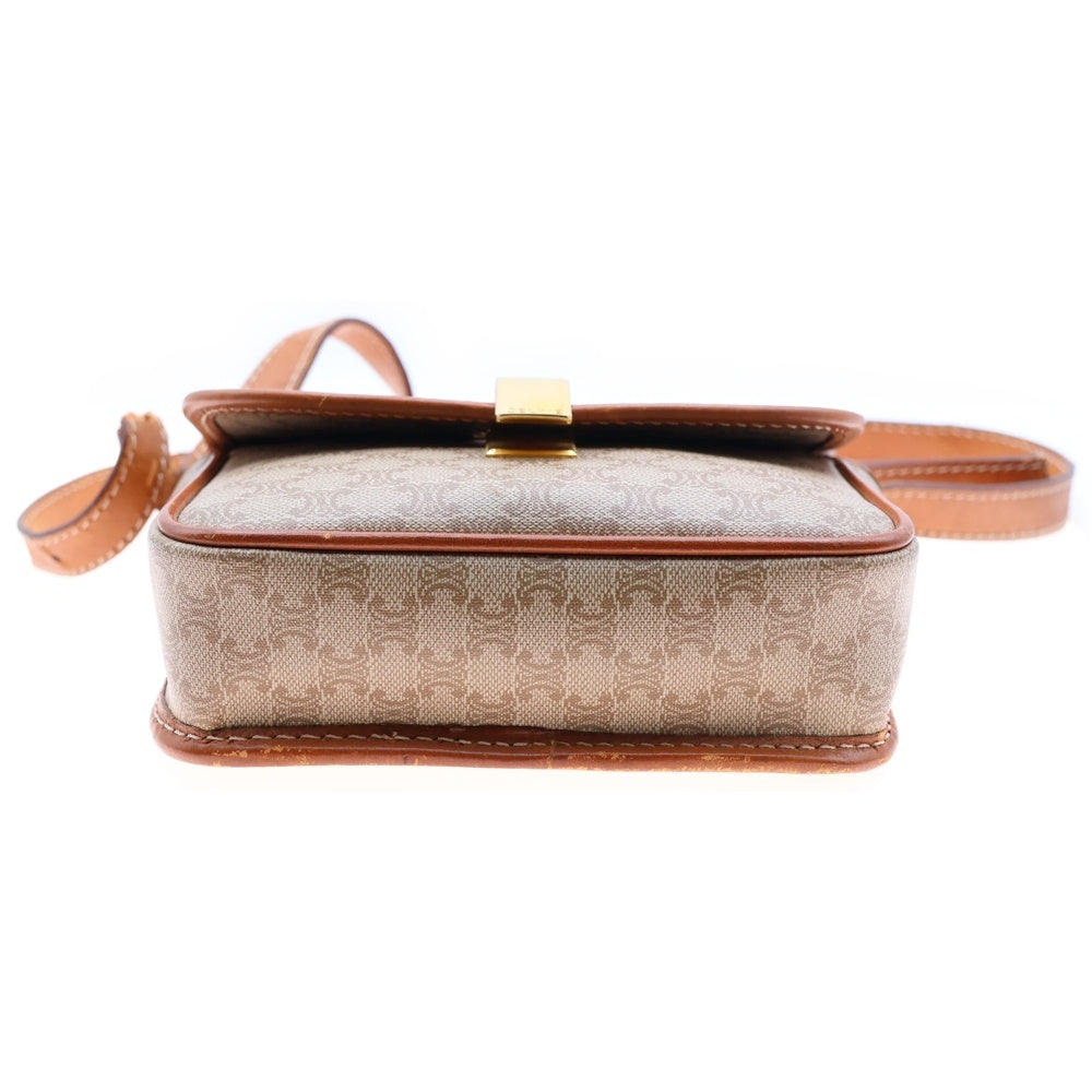 CELINE(セリーヌ) マカダム ショルダーバッグ ショルダーポシェット ブラウン ゴールド金具
