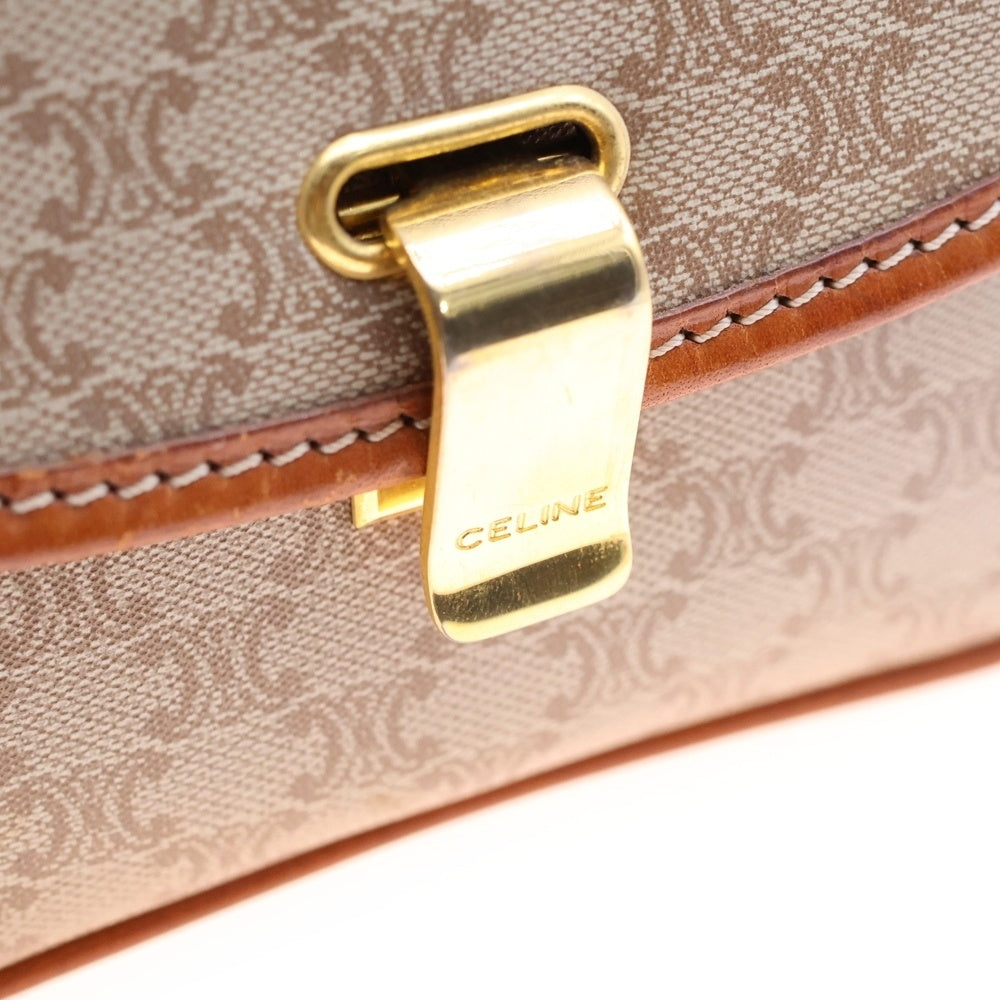 CELINE(セリーヌ) マカダム ショルダーバッグ ショルダーポシェット ブラウン ゴールド金具