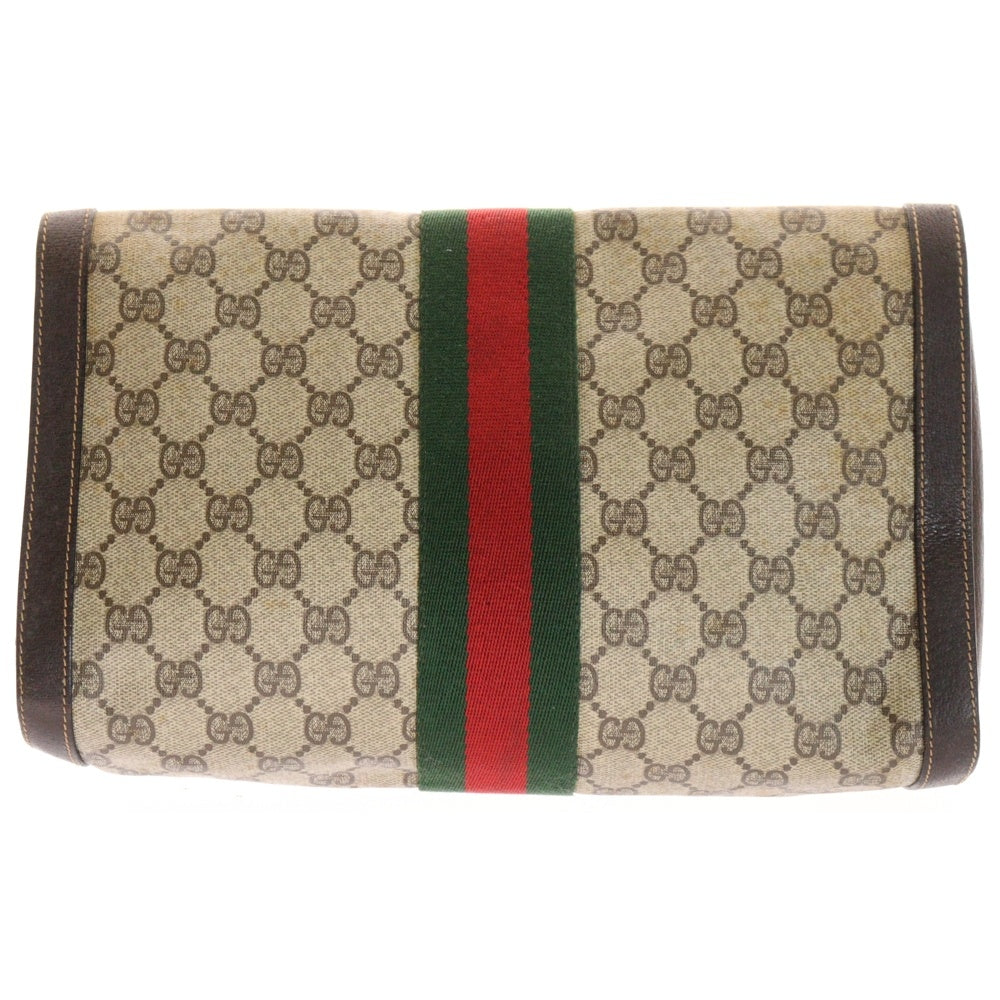 GUCCI(グッチ) オールドグッチ シェリーライン クラッチバッグバッグ セカンドバッグ PVC ブラウン