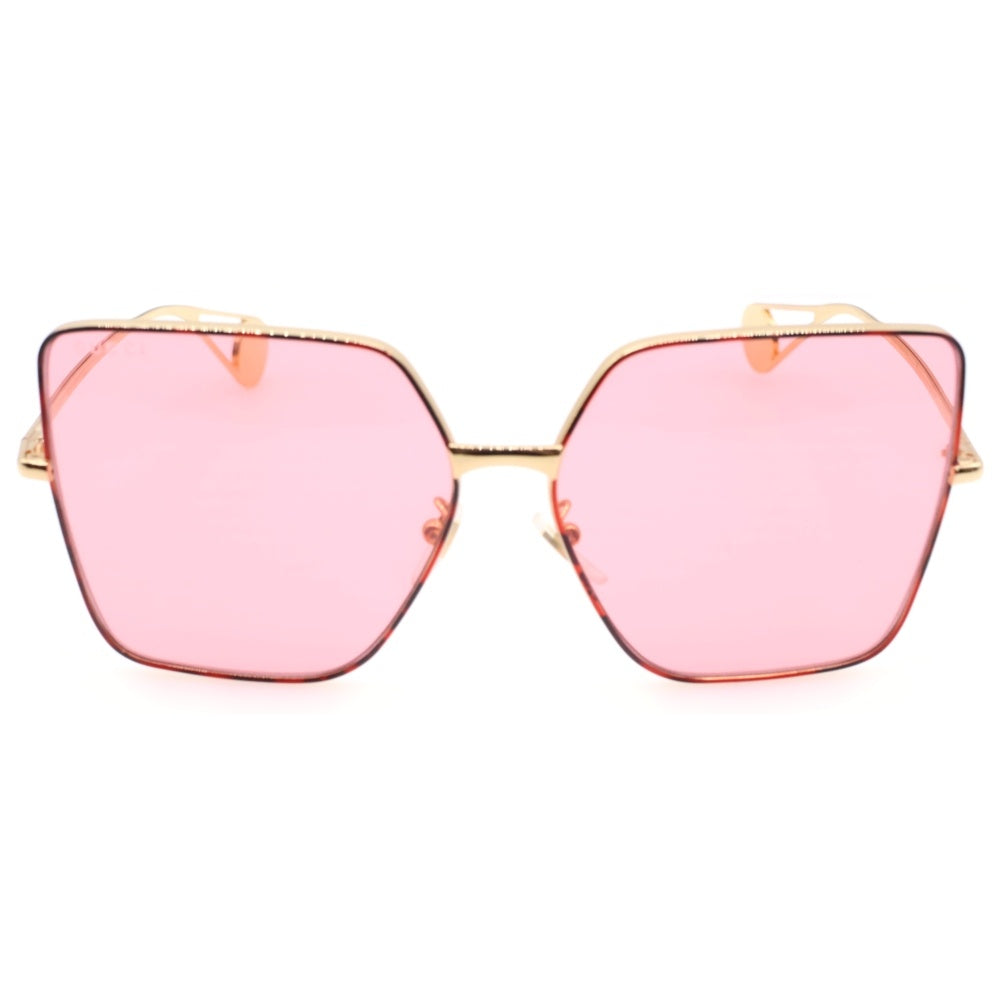 GUCCI(グッチ) サングラス メガネ アイウェア ピンクレンズ ゴールドフレーム GG0436S