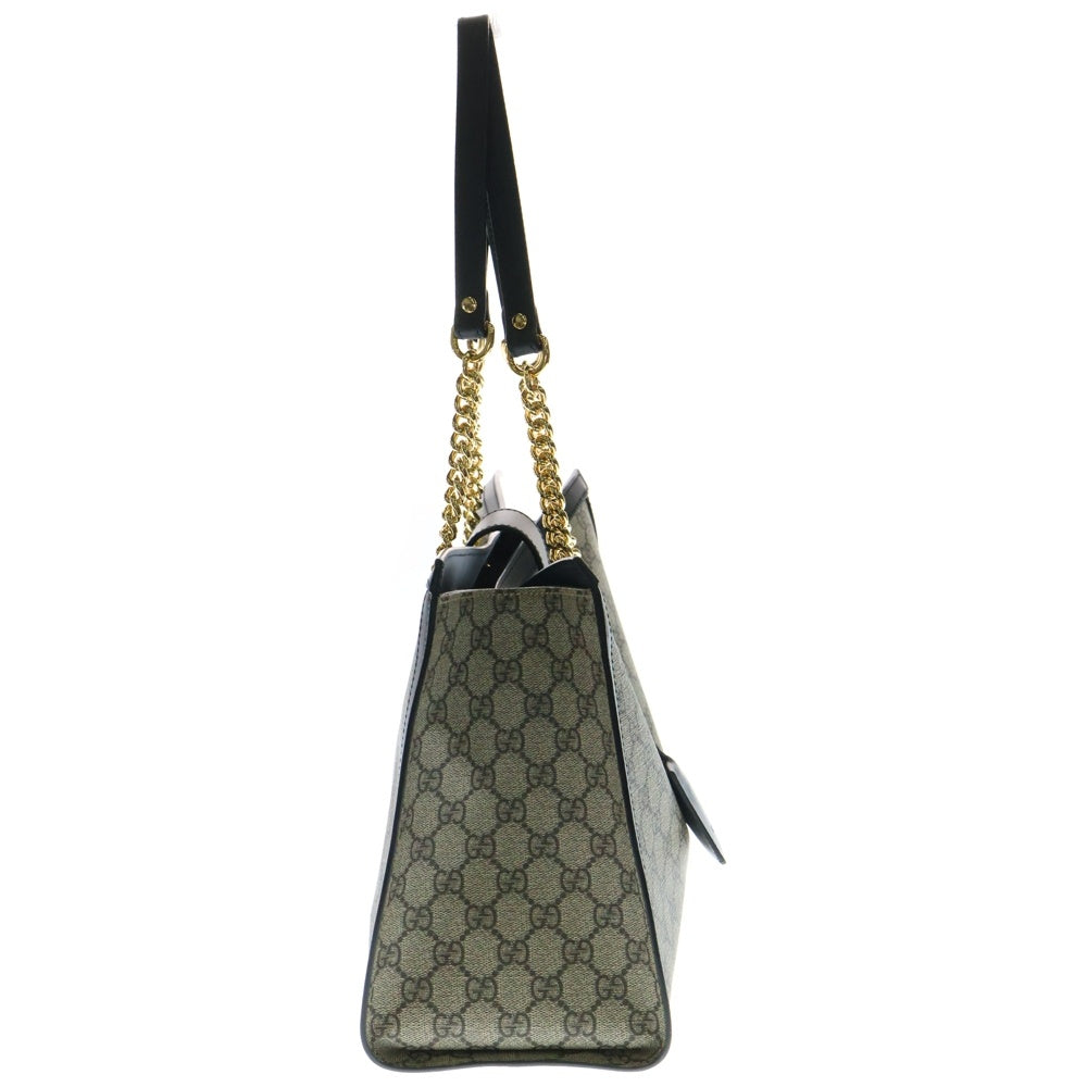 GUCCI(グッチ) GGスプリーム パドロック 2WAYバッグ ハンドバッグ チェーンショルダーバッグ ベージュ×ブラック ゴールド金具 レザー×PVC 479197