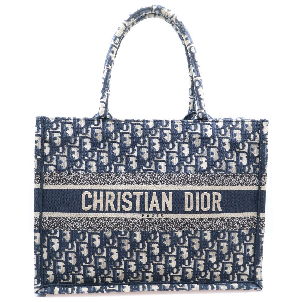 Christian Dior(クリスチャンディオール) オブリーク ブックトート ミディアム トートバッグ キャンバス ブルー