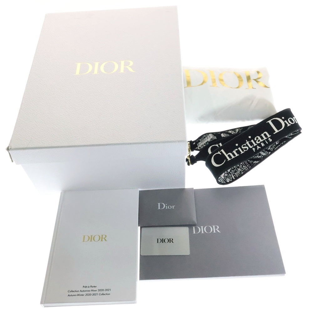 Christian Dior(クリスチャンディオール) Lady-D Lite ディライト ミディアム 2wayハンドバッグ ショルダーバッグ プラン ドゥ パリ エンブロイダリー ブラック×ホワイト キャンバス