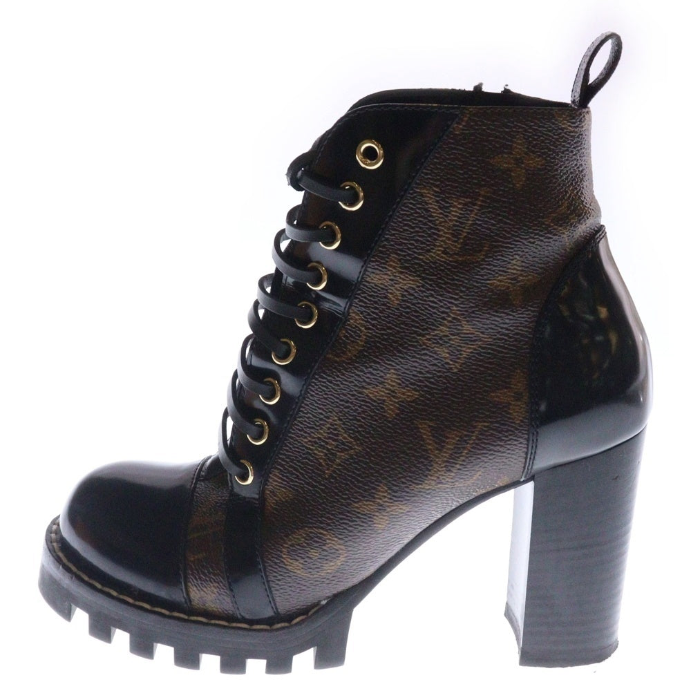 LOUIS VUITTON(ルイヴィトン) モノグラム スタートレイル ライン アンクル ヒール ブーツ ブラウン レディース 1A2Y7W