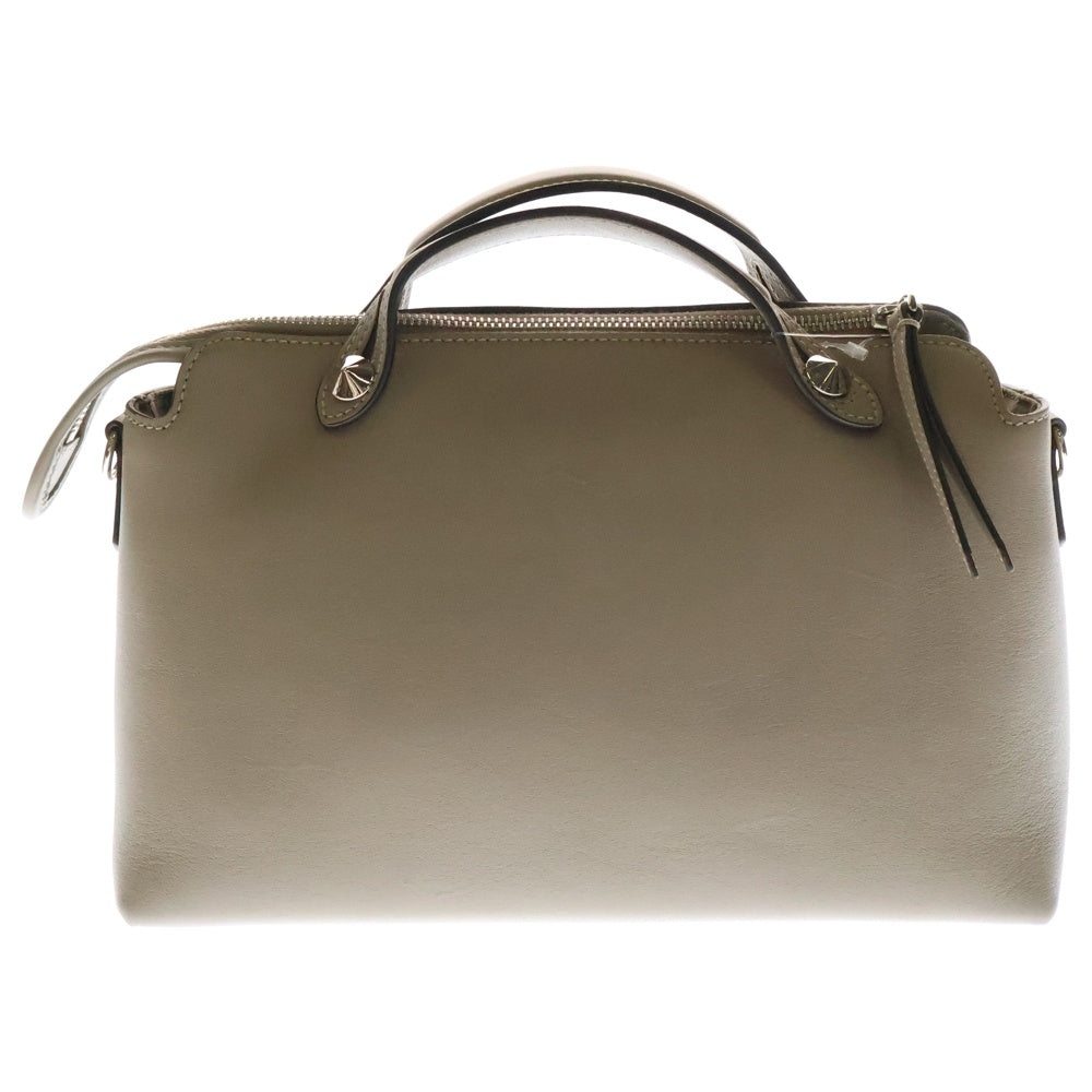 FENDI(フェンディ) バイザウェイ ミディアム レザー 2WAY ハンド ショルダー バッグ シルバー金具 ベージュ
