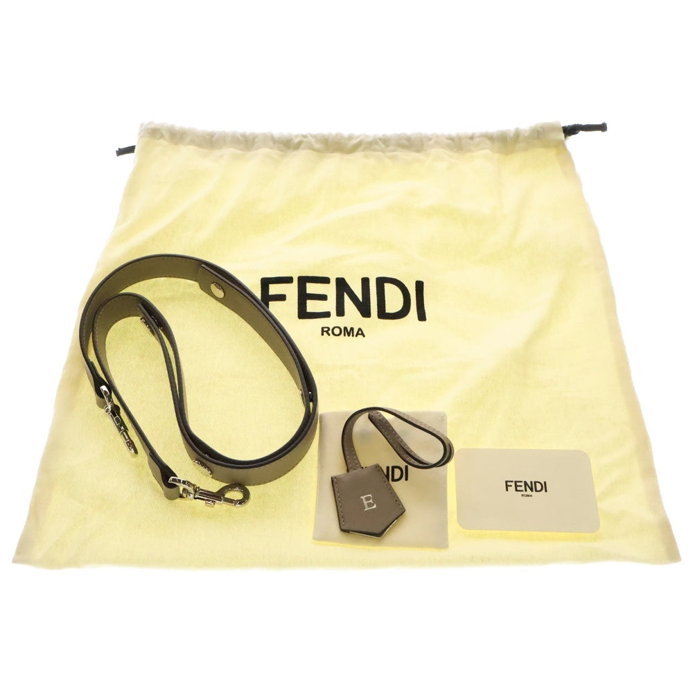 FENDI(フェンディ) バイザウェイ ミディアム レザー 2WAY ハンド ショルダー バッグ シルバー金具 ベージュ