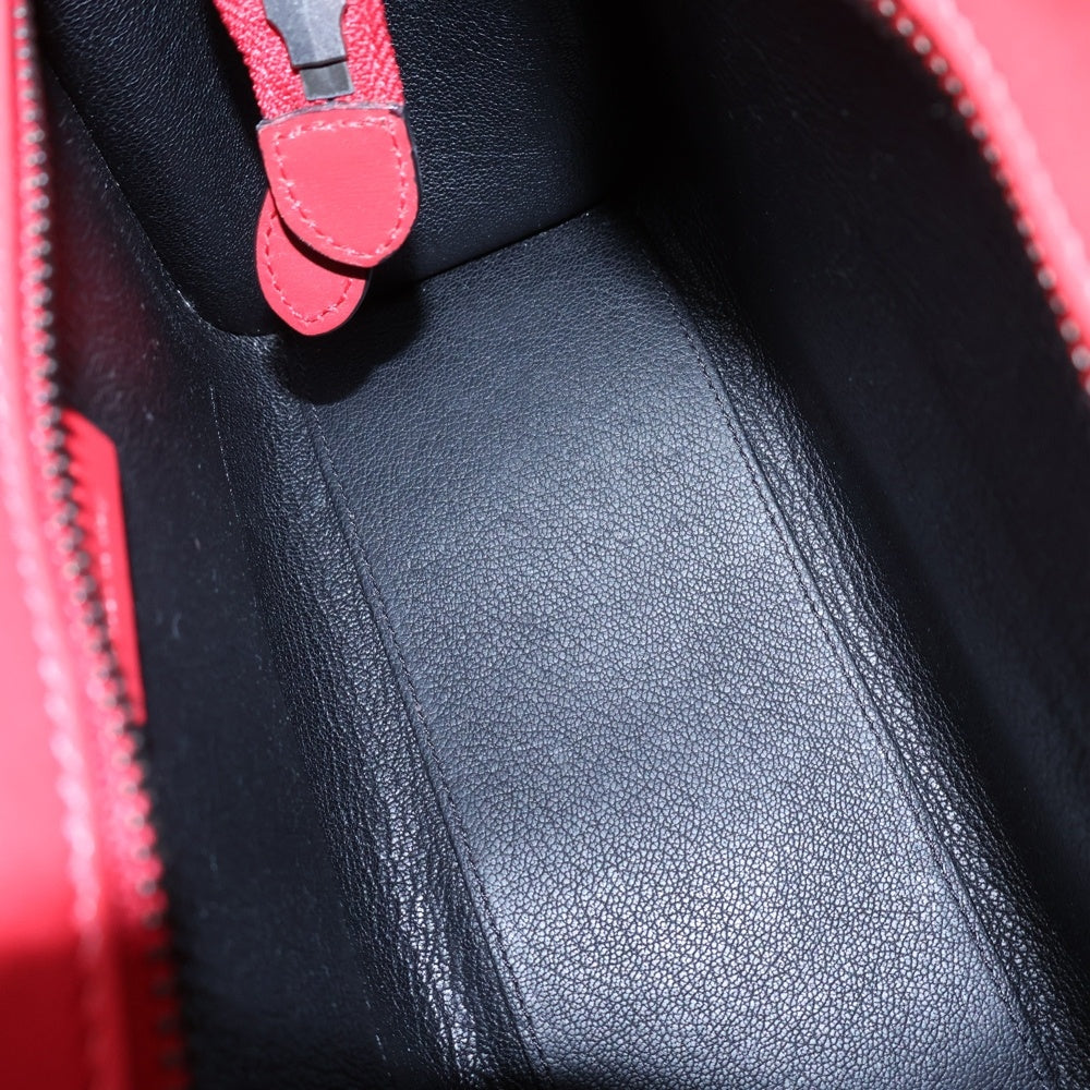 CELINE(セリーヌ) ラゲージ ナノショッパー 2WAY レザーショルダーバッグ ハンドバッグ レッド レディース