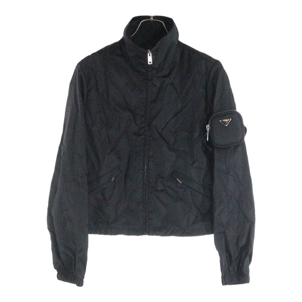 PRADA(プラダ) 21AW Re-Nylon リナイロン ポーチ付き スタンドカラー ジップアップ ジャケット ブラック 291831