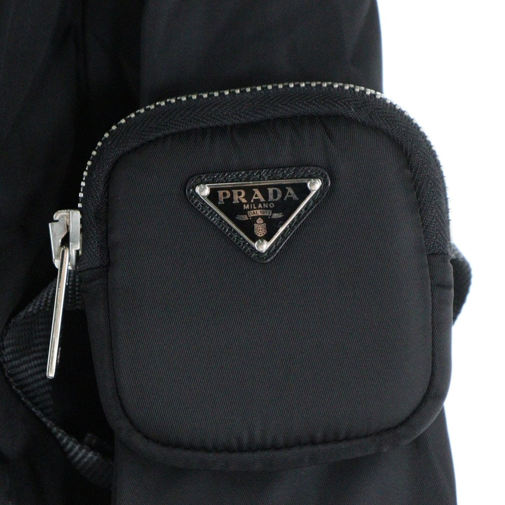 PRADA(プラダ) 21AW Re-Nylon リナイロン ポーチ付き スタンドカラー ジップアップ ジャケット ブラック 291831