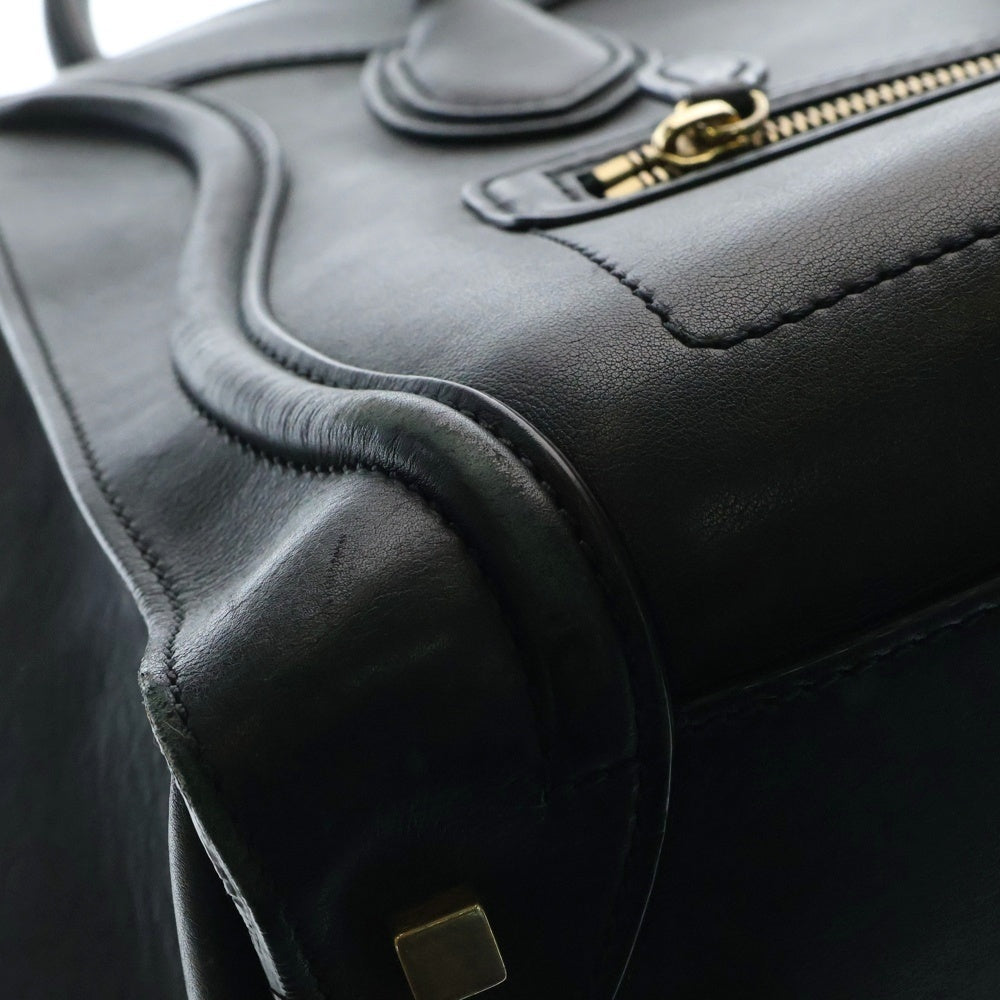 CELINE(セリーヌ) ラゲージ ファントムショッパー トートバッグ ハンドバッグ ブラック レザー ゴールド金具