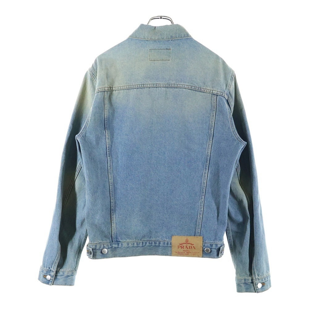 PRADA(プラダ) 22AW ユーズド加工 トライアングルロゴプレート デニム トラッカージャケット インディゴ GEB227