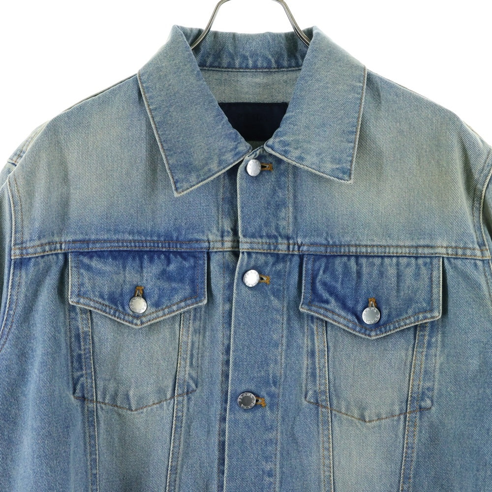 PRADA(プラダ) 22AW ユーズド加工 トライアングルロゴプレート デニム トラッカージャケット インディゴ GEB227