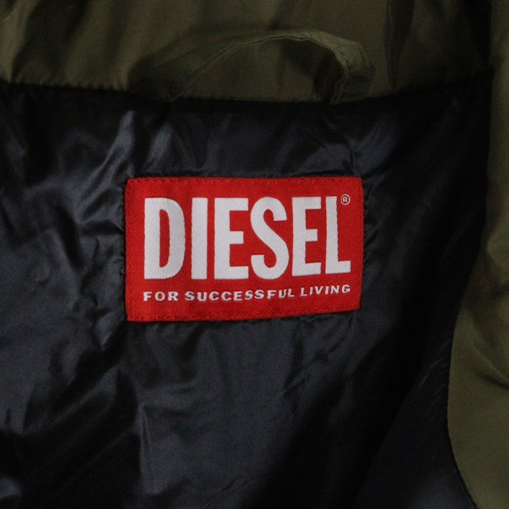 DIESEL(ディーゼル) G-ADAT ロゴ ファー切り替え ジップアップ 中綿ジャケット カーキ 0CLBY