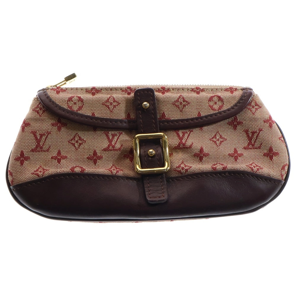 LOUIS VUITTON(ルイヴィトン) モノグラム ミニ アンソフィー ポーチ ケース 小物入れ ワインレッド ボルドー レザー×キャンバス ゴールド金具 M92696