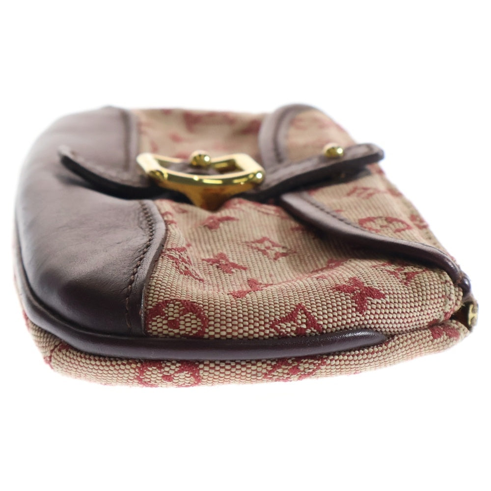 LOUIS VUITTON(ルイヴィトン) モノグラム ミニ アンソフィー ポーチ ケース 小物入れ ワインレッド ボルドー レザー×キャンバス ゴールド金具 M92696
