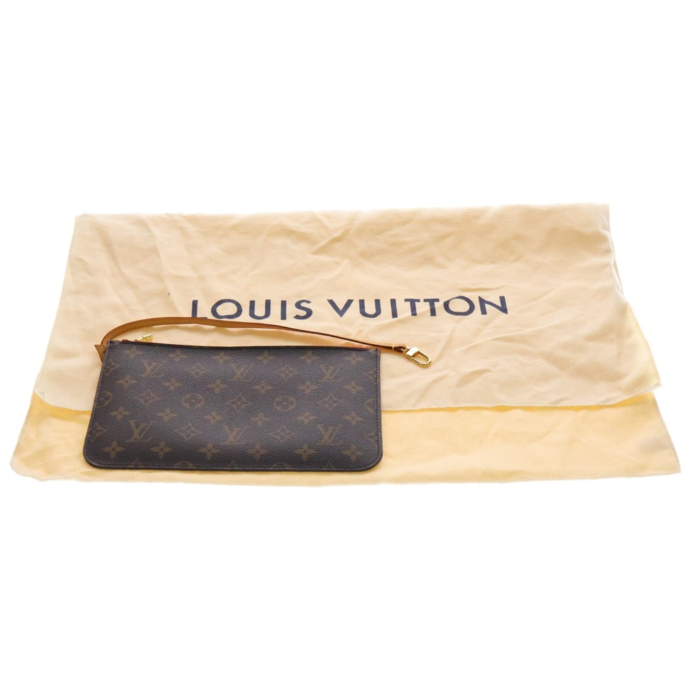 LOUIS VUITTON(ルイヴィトン) モノグラム ネヴァーフルMM ポーチ付レザートートバッグ ブラウン M41178