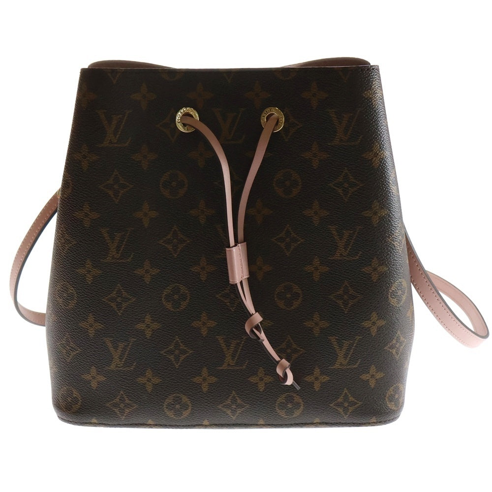 LOUIS VUITTON(ルイヴィトン) モノグラム ネオノエ ショルダーバッグ ブラウン×ピンク ゴールド金具 レザー×PVC M44022