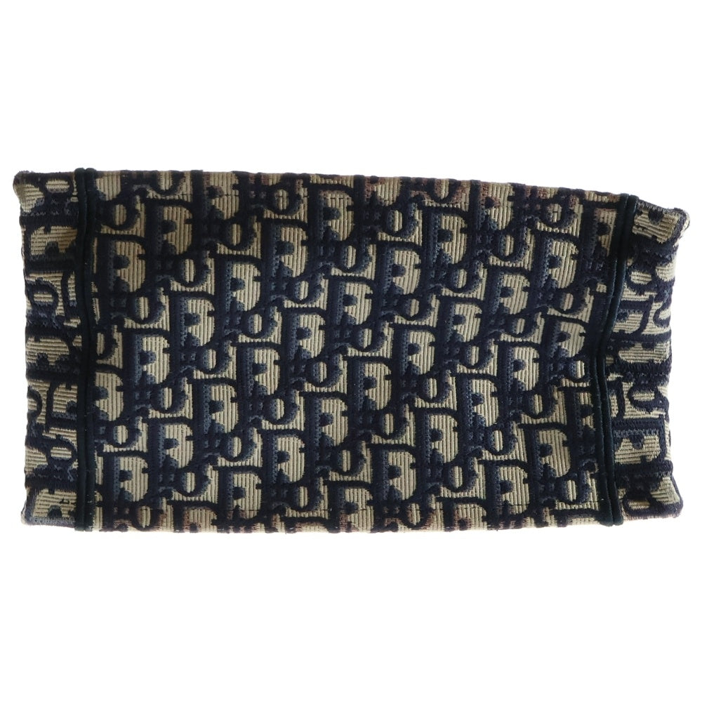 Christian Dior(クリスチャンディオール) BOOK TOTE SMALL ブックトート オブリーク柄キャンバスハンドバッグ ネイビー/ベージュ レディース