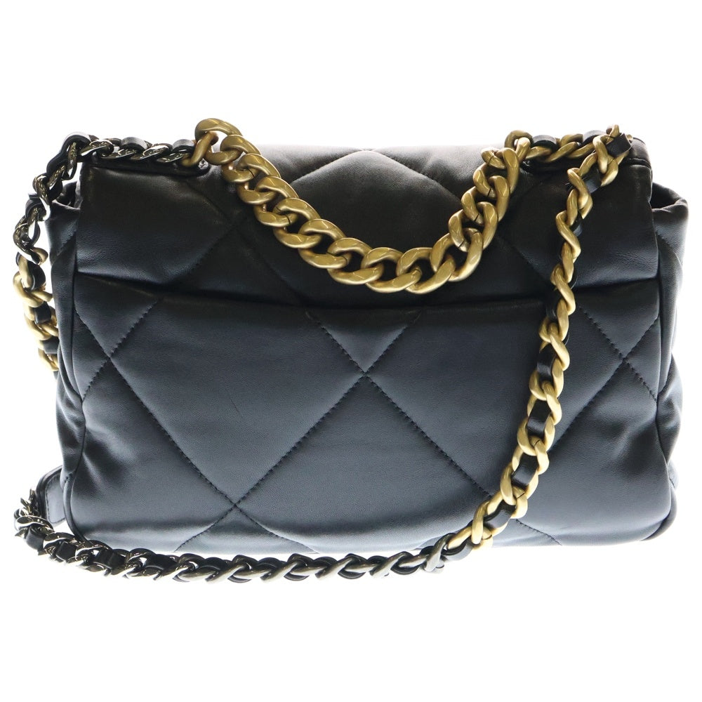 CHANEL(シャネル) ココマーク シャネル19 ミディアム シャイニーカーフスキン 2WAY レザーハンドバッグ チェーンショルダーバッグ ブラック レディース AS1160