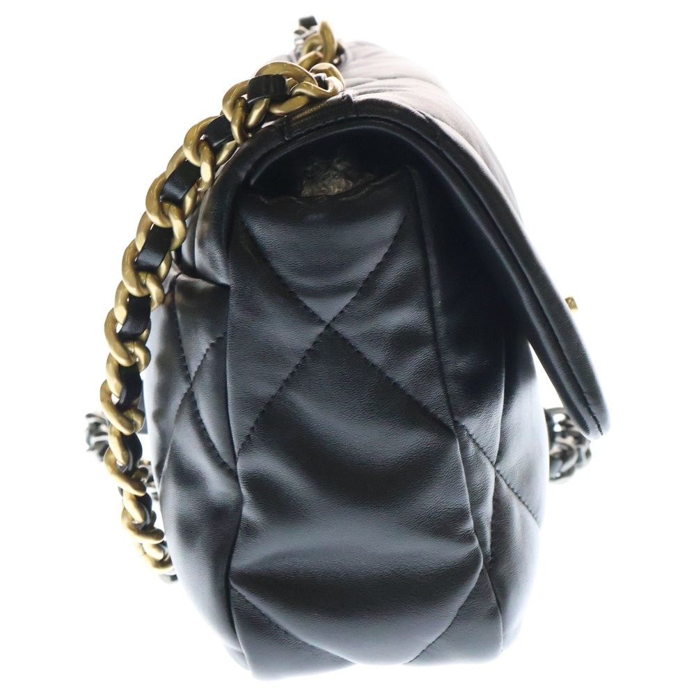 CHANEL(シャネル) ココマーク シャネル19 ミディアム シャイニーカーフスキン 2WAY レザーハンドバッグ チェーンショルダーバッグ ブラック レディース AS1160
