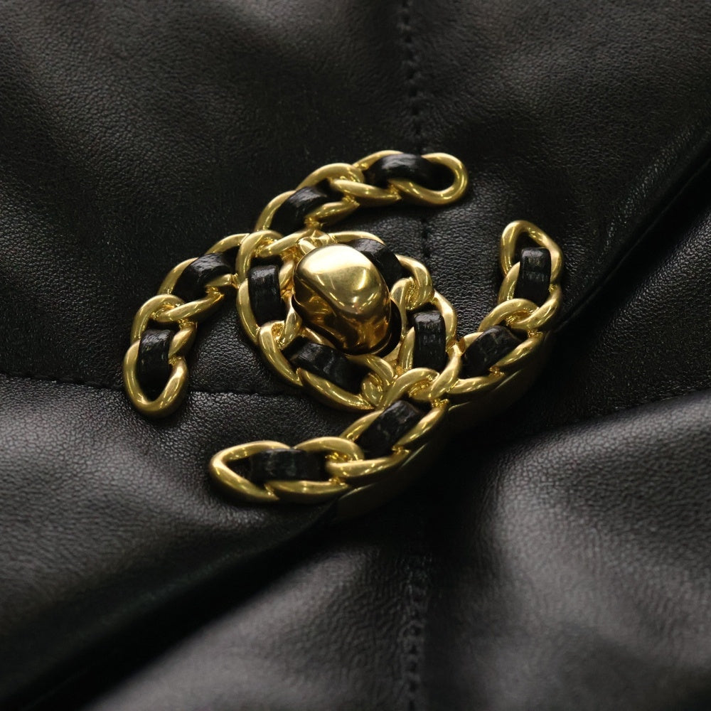 CHANEL(シャネル) ココマーク シャネル19 ミディアム シャイニーカーフスキン 2WAY レザーハンドバッグ チェーンショルダーバッグ ブラック レディース AS1160