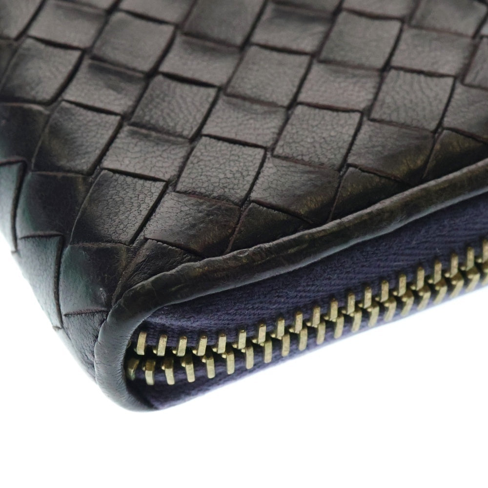 BOTTEGA VENETA(ボッテガヴェネタ) イントレチャート コインケース ミニ財布 ウォレット パープル レザー ゴールド金具