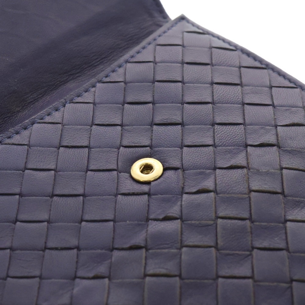 BOTTEGA VENETA(ボッテガヴェネタ) イントレチャート 二つ折り財布 パープル レザー