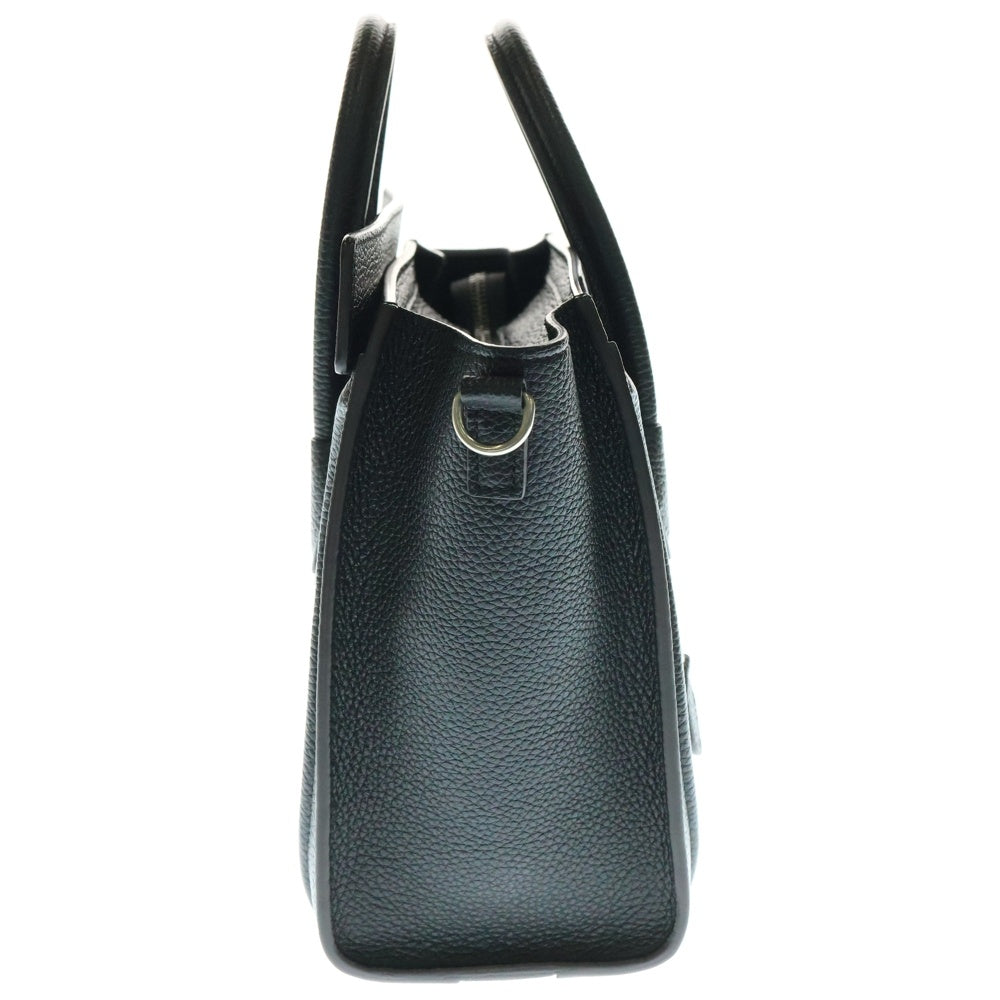 CELINE(セリーヌ) ラゲージ ナノ 2WAYバッグ ハンドバッグ ショルダーバッグ ブラック シルバー金具 レザー