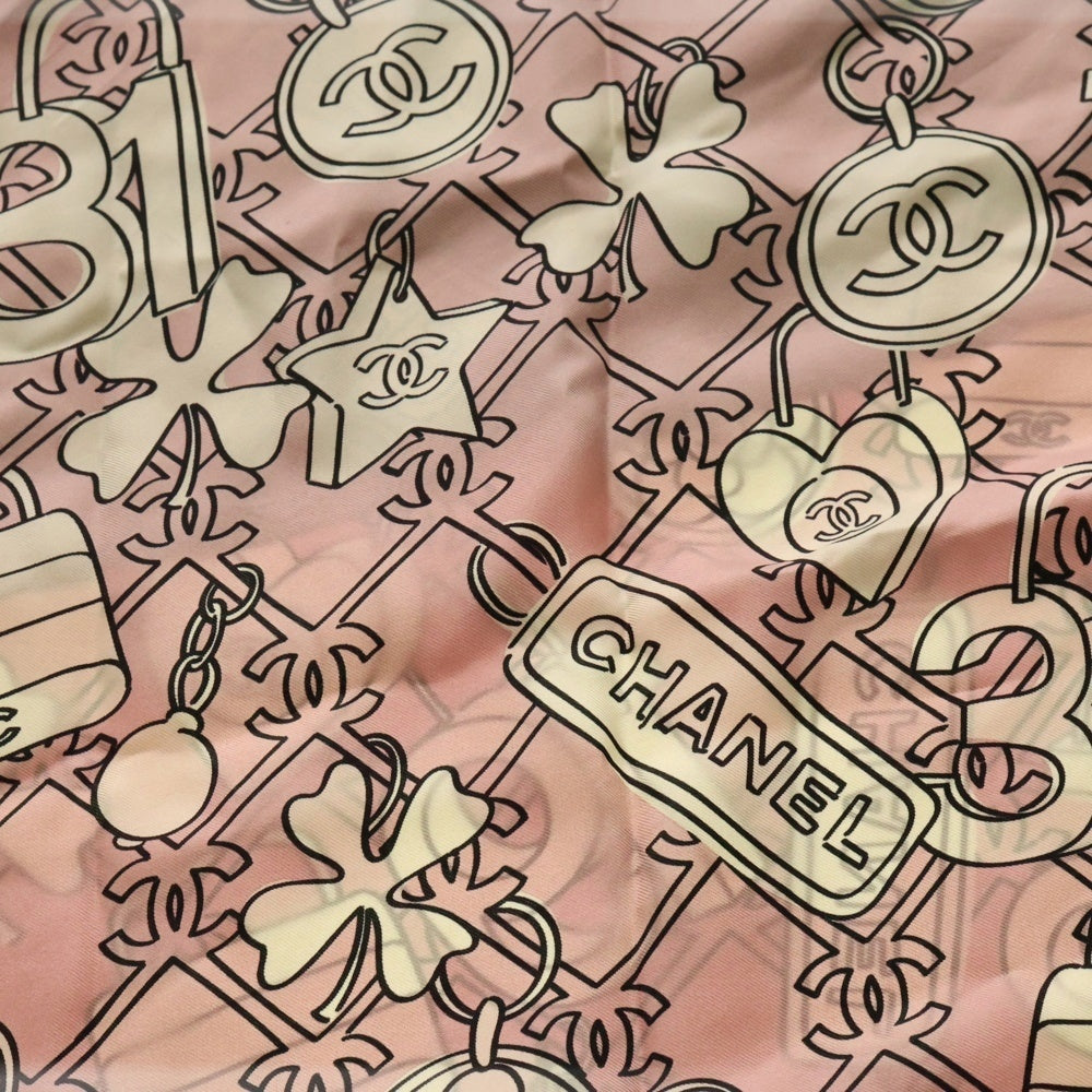 CHANEL(シャネル) ココマークスカーフ ピンク シルク