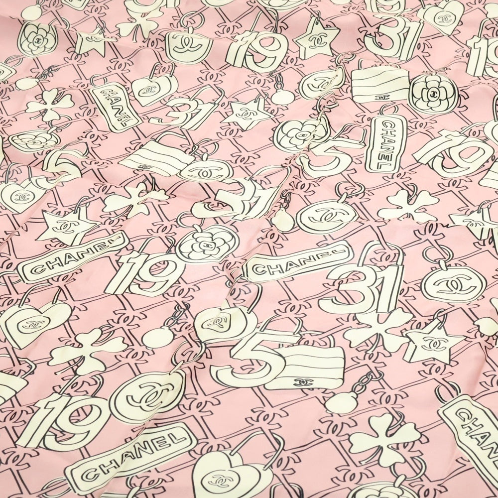 CHANEL(シャネル) ココマークスカーフ ピンク シルク