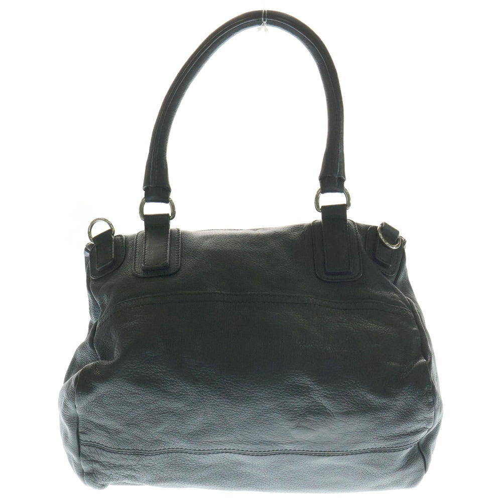 GIVENCHY(ジバンシィ) パンドラ ロゴプレート レザー 2WAY ハンド ショルダーバッグ シルバー金具 ブラック