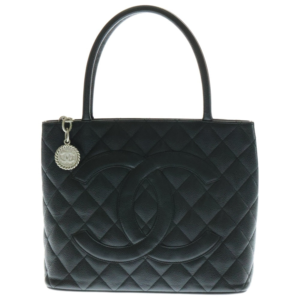 CHANEL(シャネル) 復刻トート ブラック キャビアスキン シルバー金具 トートバッグ ハンドバッグ