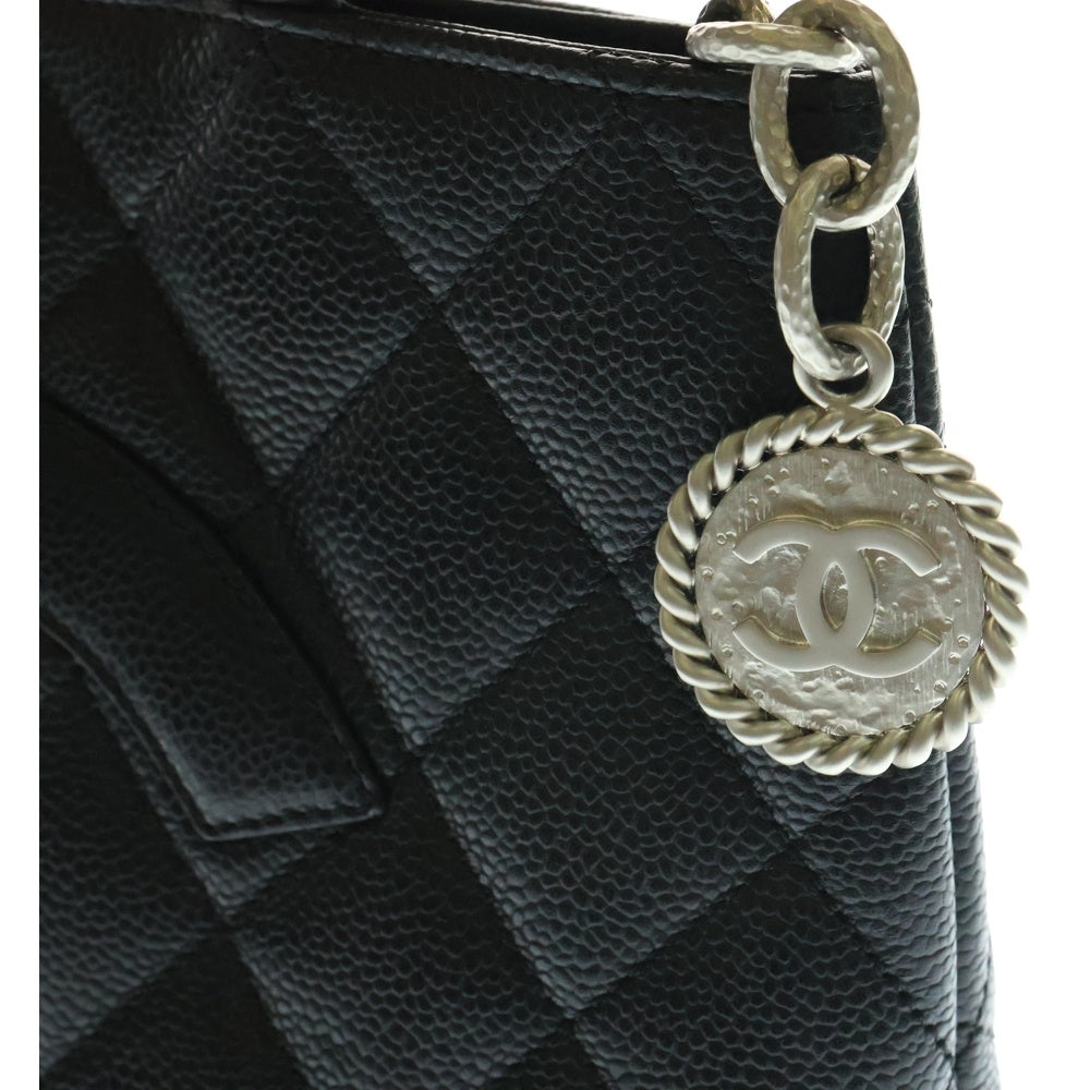 CHANEL(シャネル) 復刻トート ブラック キャビアスキン シルバー金具 トートバッグ ハンドバッグ
