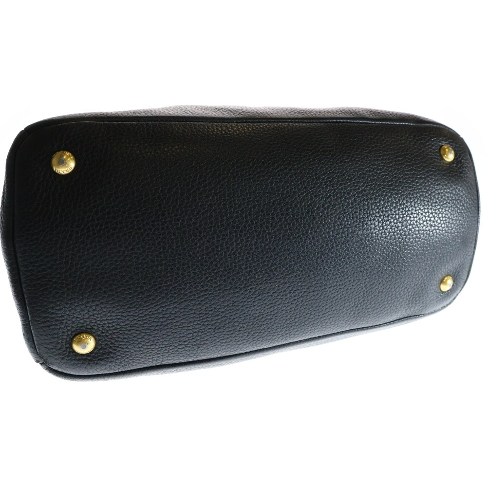 PRADA(プラダ) Vitello Phenix ヴィッテロダイノ 2Way レザーハンドバッグ ショルダーバッグ ブラック レディース