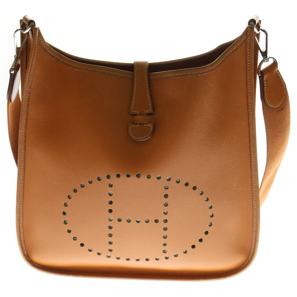 HERMES(エルメス) パンチングロゴ エヴリンPM トリヨンクレマンス レザーショルダーバッグ ゴールド レディース □I刻印