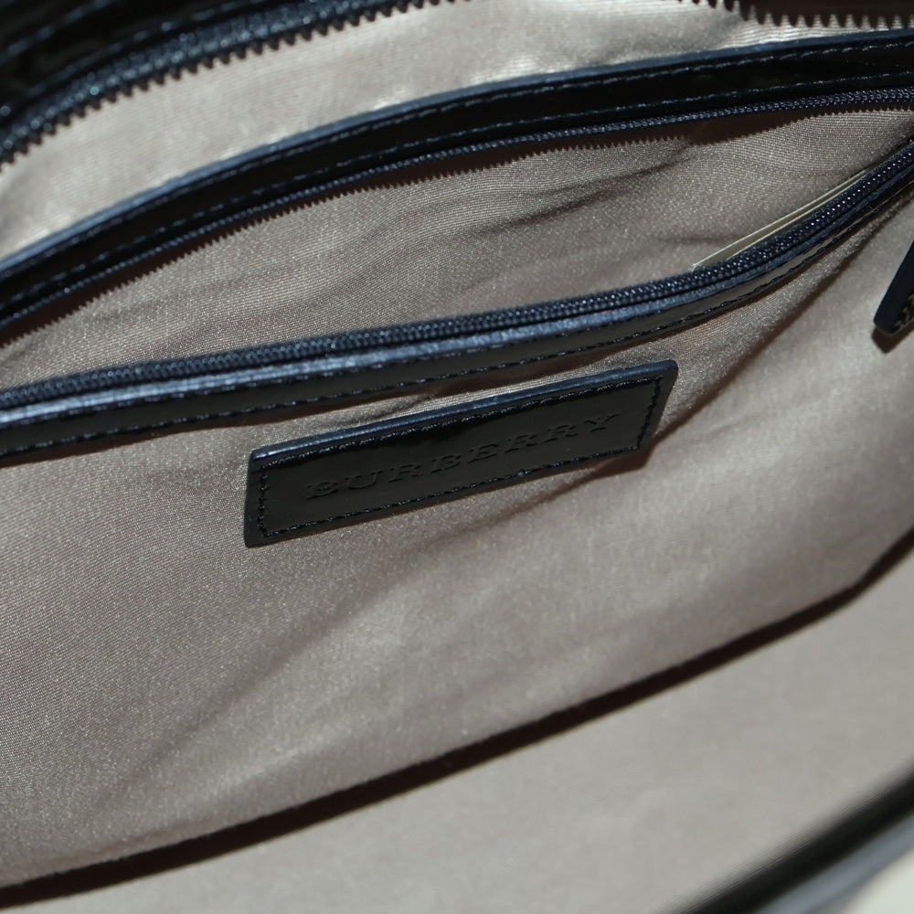 BURBERRY(バーバリー) ノバチェック トートバッグ ハンドバッグ ベージュ×ブラック PVC ブラック金具