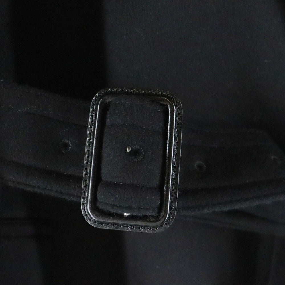 BURBERRY(バーバリー) カシミヤ混 メルトンウール ボタンレス トレンチコート ブラック レディース 8022049