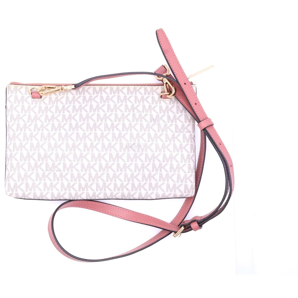 MICHAEL KORS(マイケルコース) 総柄 レザーショルダーバッグ ホワイト