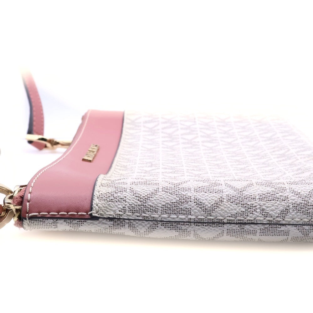 MICHAEL KORS(マイケルコース) 総柄 レザーショルダーバッグ ホワイト