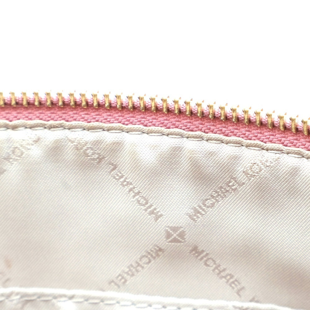 MICHAEL KORS(マイケルコース) 総柄 レザーショルダーバッグ ホワイト