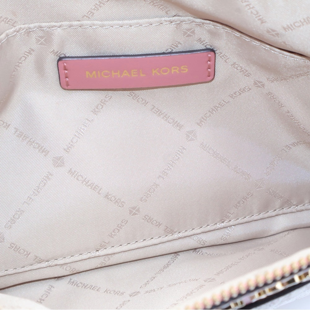 MICHAEL KORS(マイケルコース) 総柄 レザーショルダーバッグ ホワイト