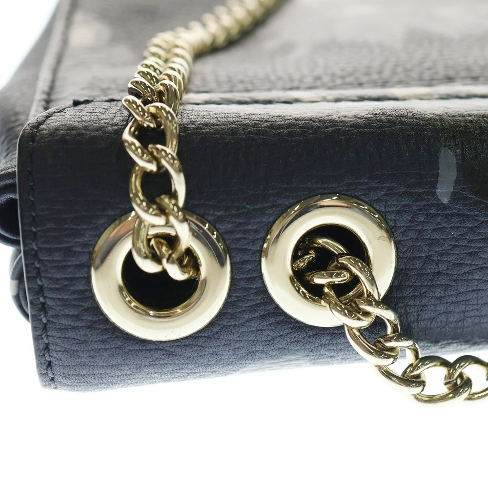 MARC JACOBS(マークジェイコブス) ショルダーバッグ チェーンバッグ 花柄 ネイビー レザー ゴールド金具