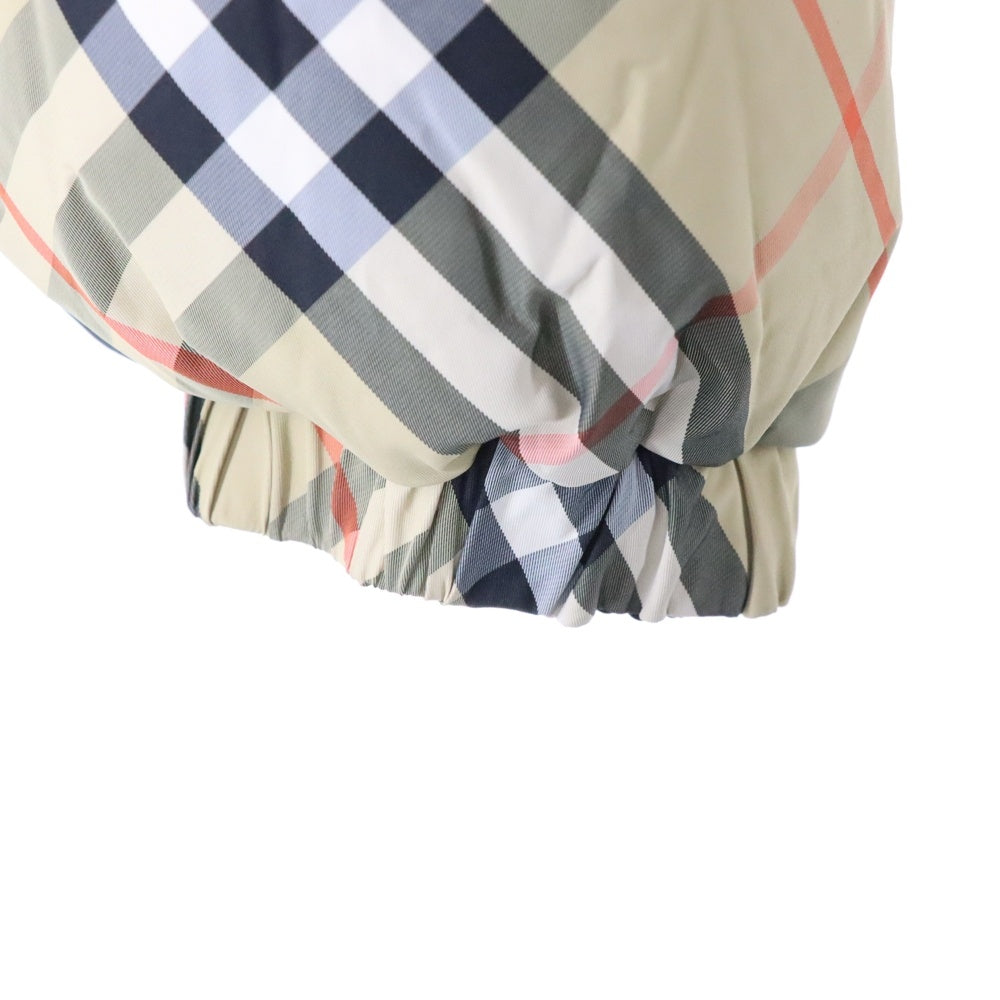 BURBERRY(バーバリー) 24AW リバーシブル ノバチェック総柄 ロゴ刺繍 ジップアップ ダウンジャケット ブラック/ベージュ 8096129