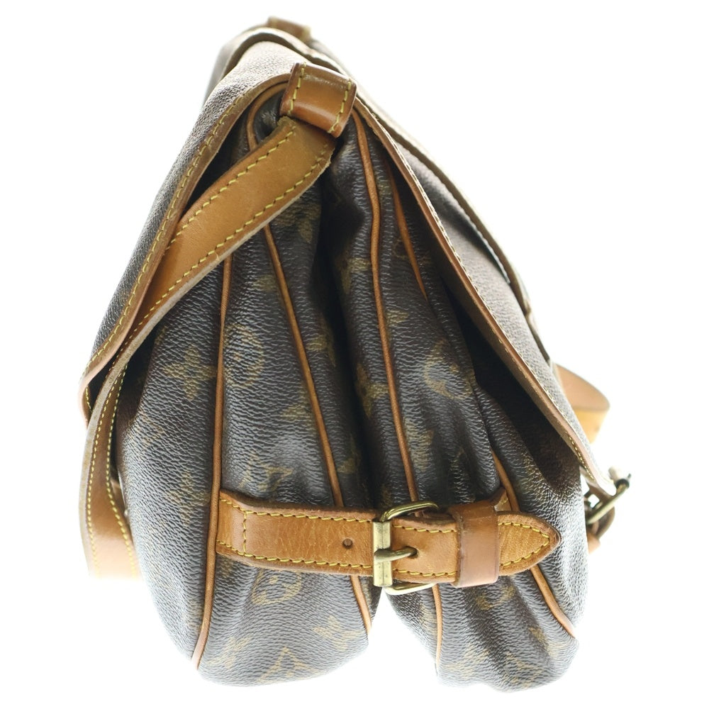 LOUIS VUITTON(ルイヴィトン) モノグラム ソミュール30 ショルダーバッグ ブラウン ゴールド金具 レザー×PVC M42256