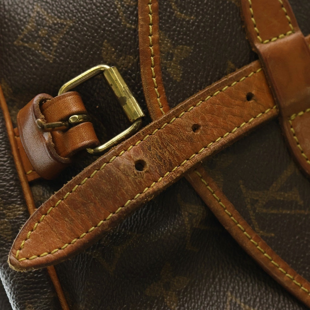 LOUIS VUITTON(ルイヴィトン) モノグラム ソミュール30 ショルダーバッグ ブラウン ゴールド金具 レザー×PVC M42256