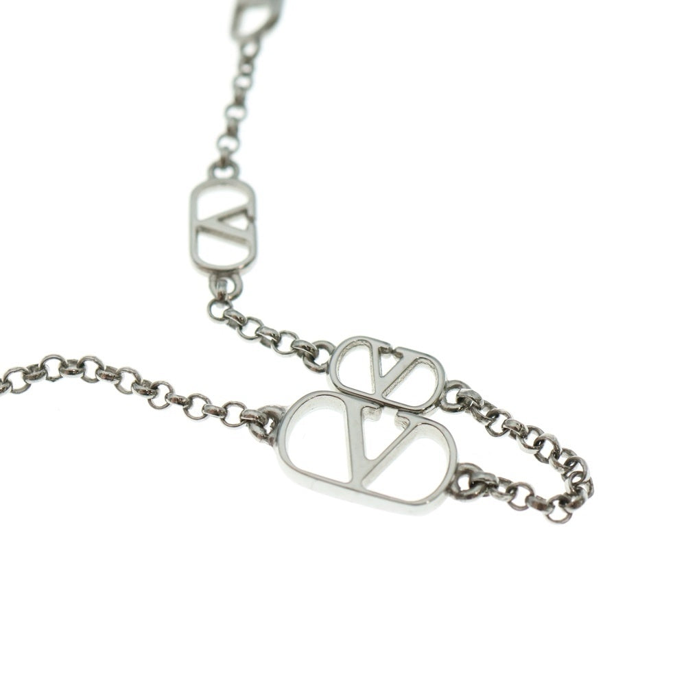 VALENTINO(ヴァレンティノ) ロゴ ネックレス SV ペンダント チェーン シルバー