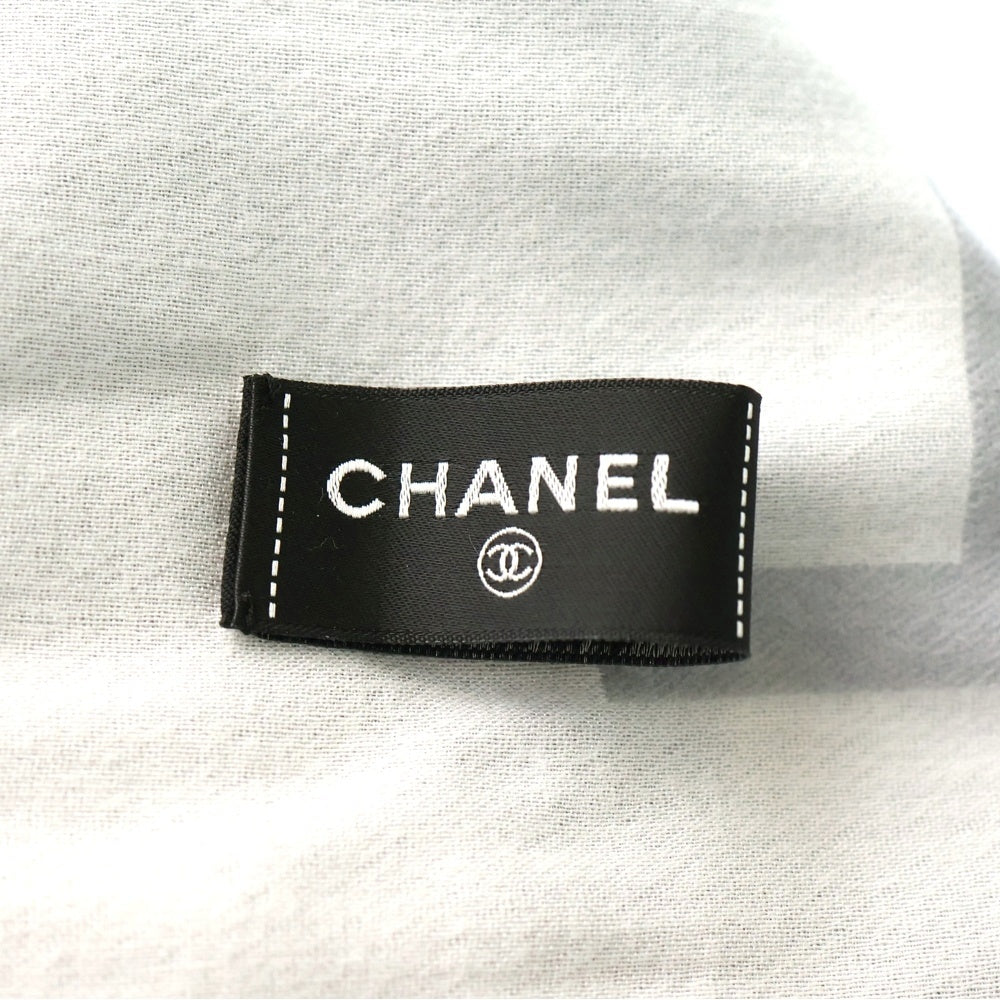 CHANEL(シャネル) ココマーク リバーシブル マフラー ストール ブラック×グレー